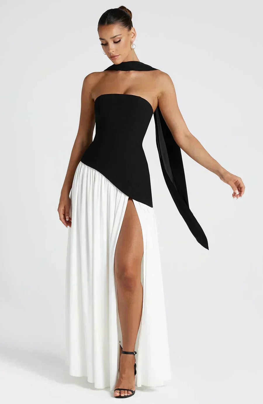 Emily | Dames Bruidsgast Asymmetrische Maxi Jurk