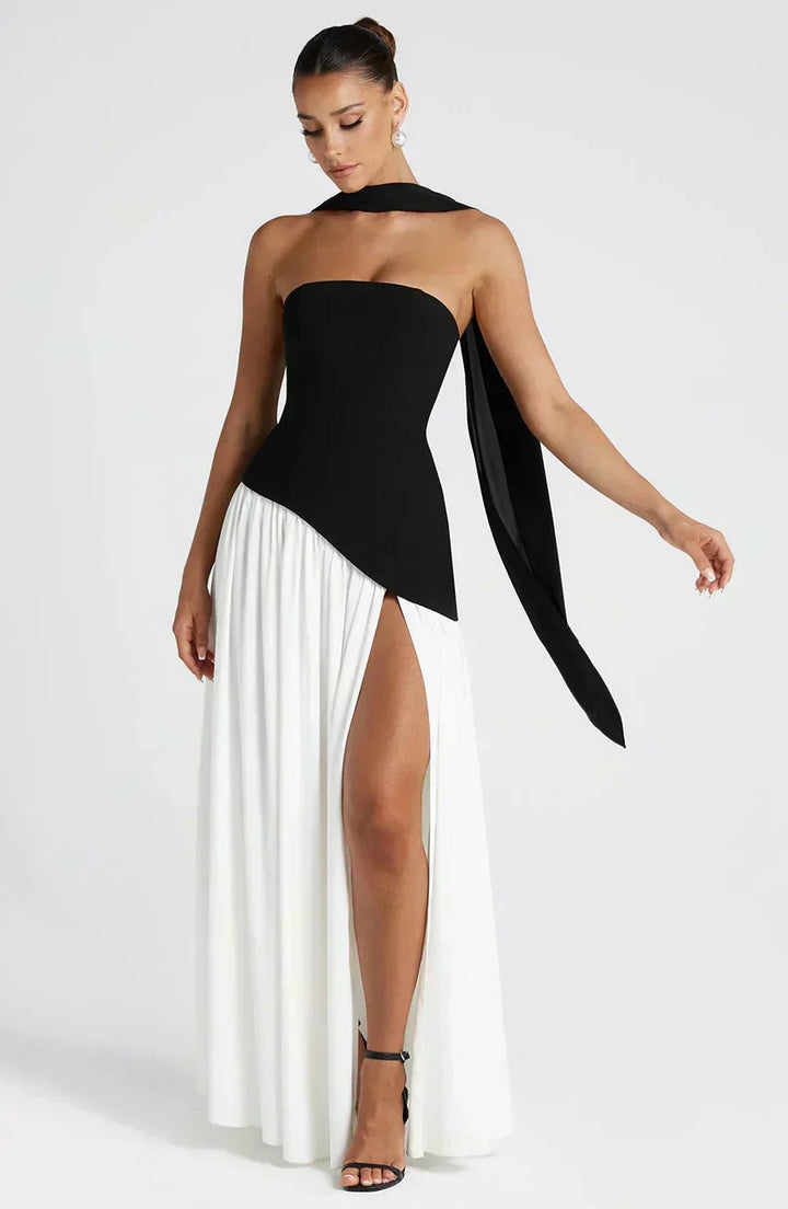 Emily | Dames Bruidsgast Asymmetrische Maxi Jurk