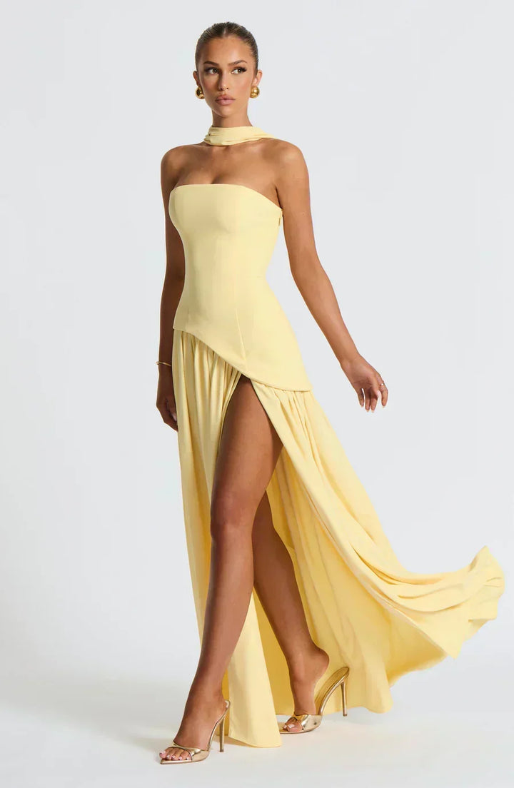 Emily | Dames Bruidsgast Asymmetrische Maxi Jurk