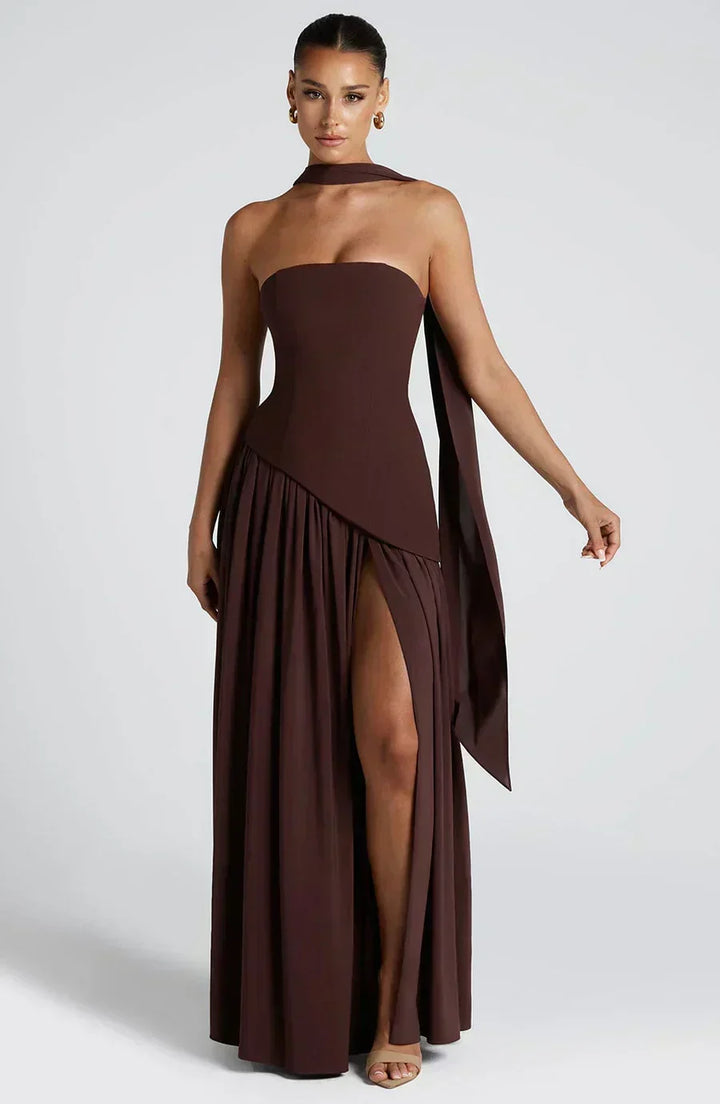Emily | Dames Bruidsgast Asymmetrische Maxi Jurk