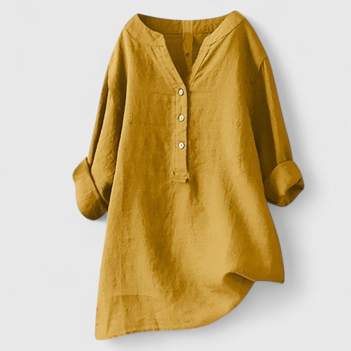 Larienne | Elegante Knop-Voorkant Shirt