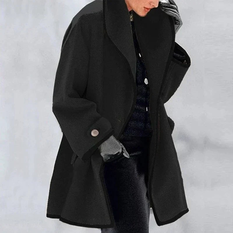 Dames Trenchcoat met Dubbele Knoopsluiting Oversized Pasvorm