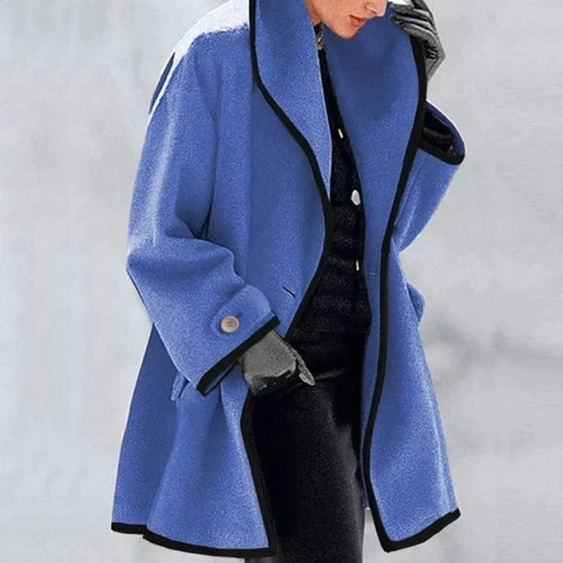 Dames Trenchcoat met Dubbele Knoopsluiting Oversized Pasvorm