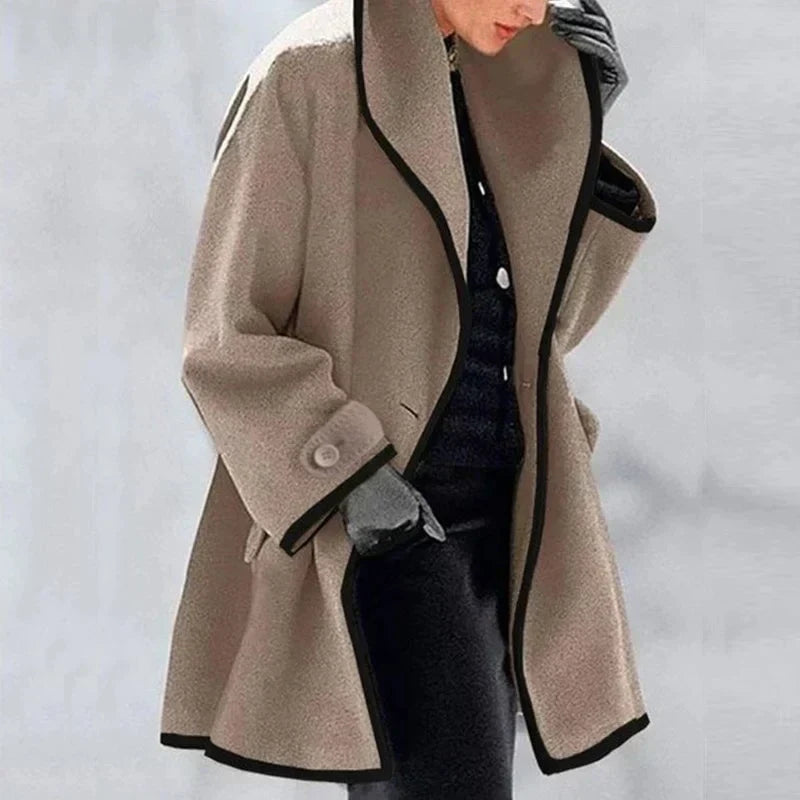 Dames Trenchcoat met Dubbele Knoopsluiting Oversized Pasvorm