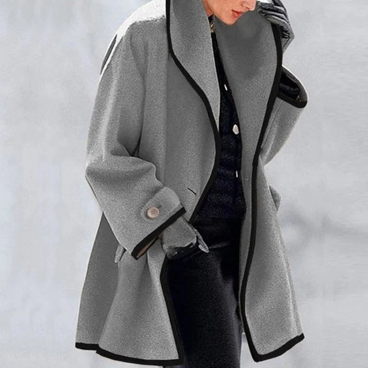 Dames Trenchcoat met Dubbele Knoopsluiting Oversized Pasvorm