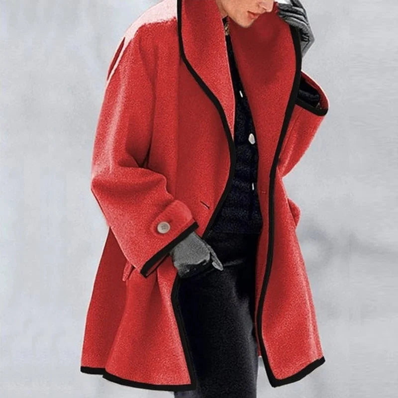Dames Trenchcoat met Dubbele Knoopsluiting Oversized Pasvorm
