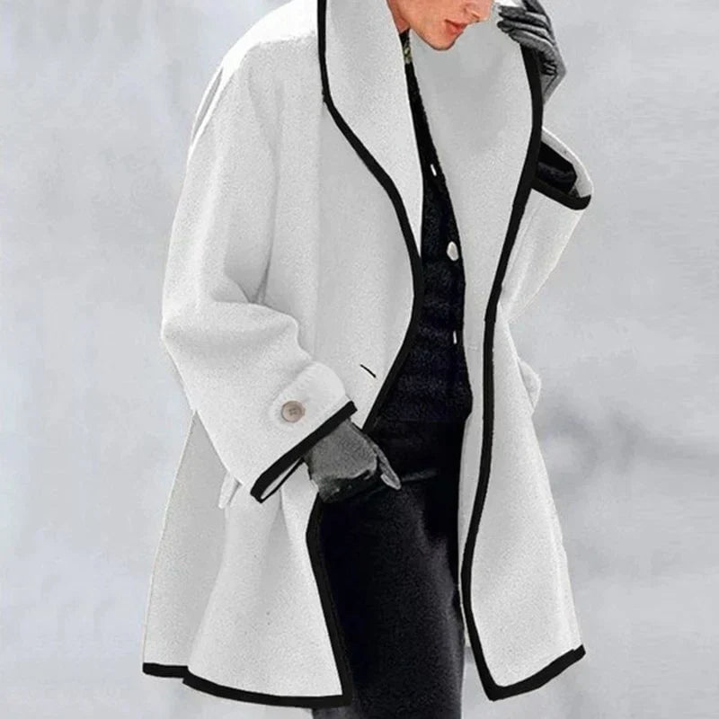 Dames Trenchcoat met Dubbele Knoopsluiting Oversized Pasvorm