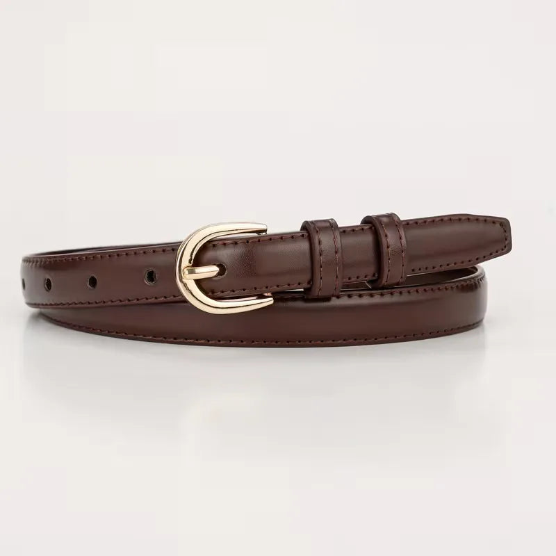 Dames Smalle Riem met Elegante Gouden Gesp
