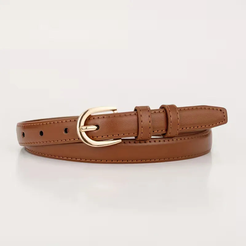 Dames Smalle Riem met Elegante Gouden Gesp