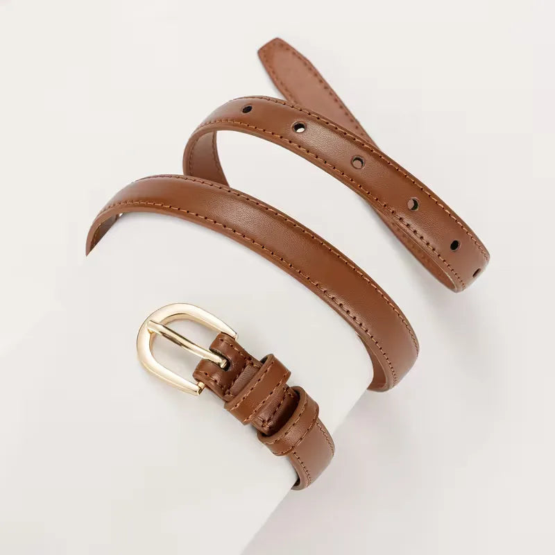 Dames Smalle Riem met Elegante Gouden Gesp