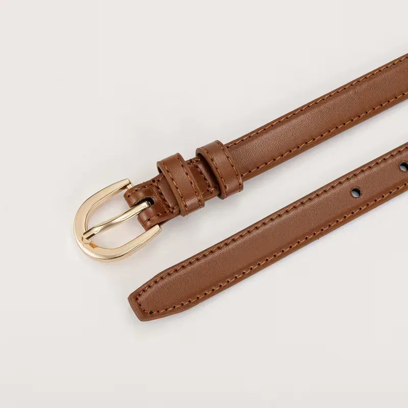 Dames Smalle Riem met Elegante Gouden Gesp