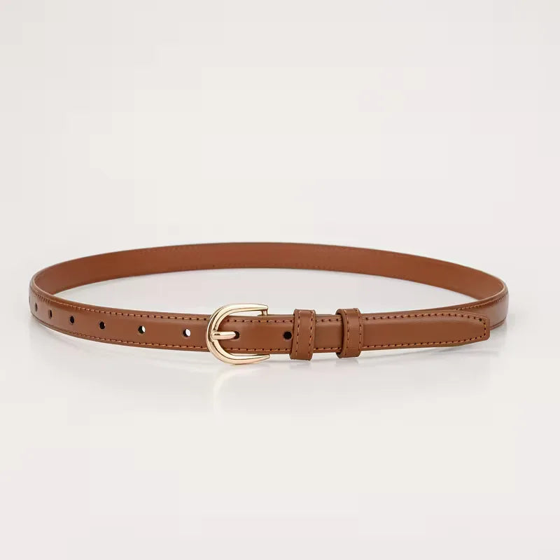 Dames Smalle Riem met Elegante Gouden Gesp